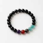 Black Agate & Chakra Bracelet | Balance & Protection