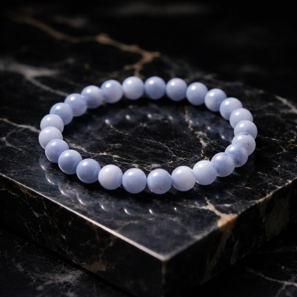 Blue Lace Agate Bracelet | Calm & Clear Expression