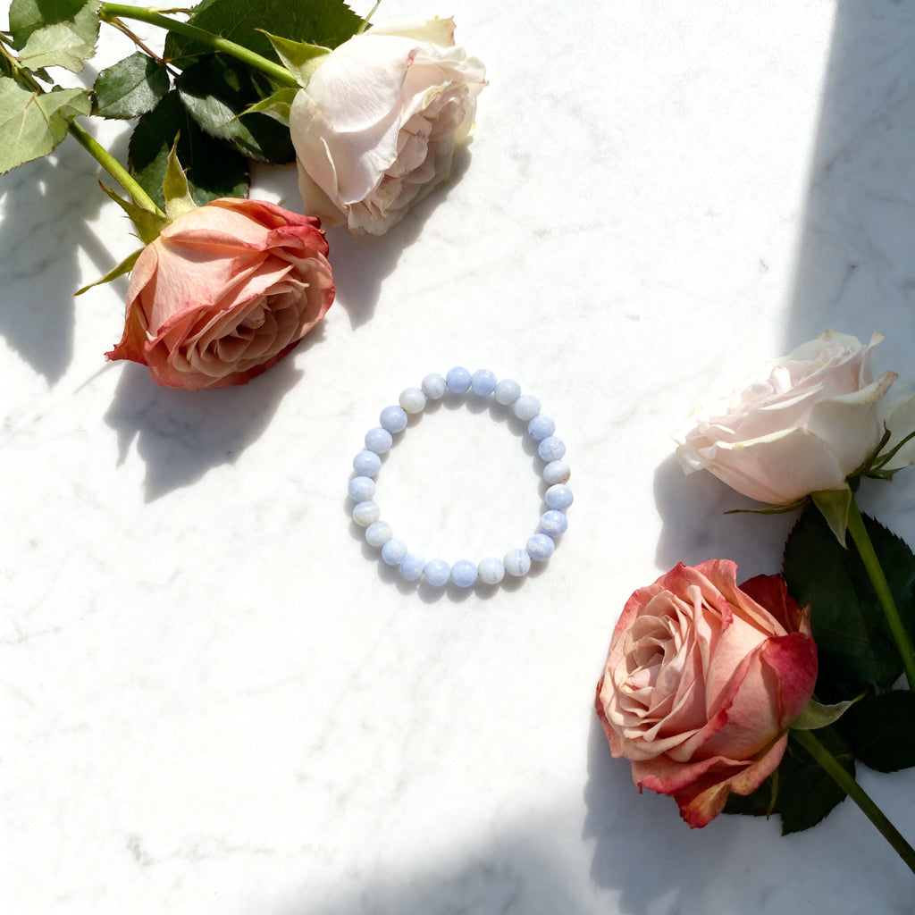 Blue Lace Agate Bracelet | Calm & Clear Expression