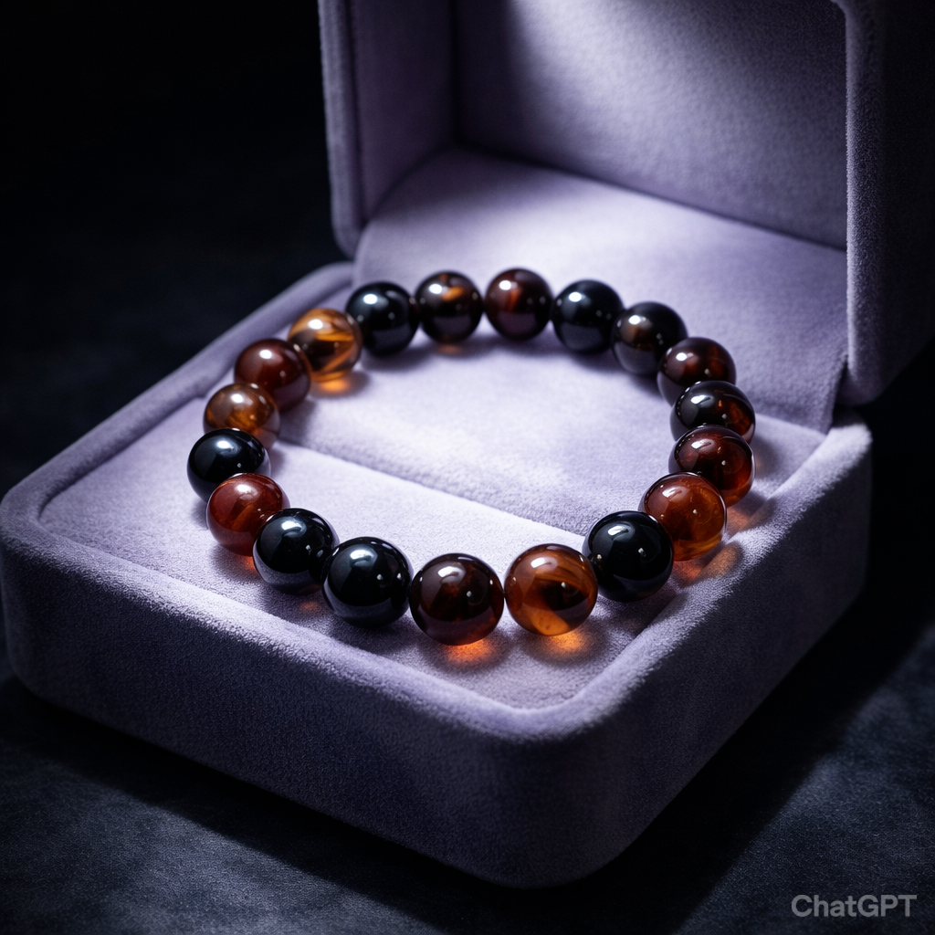 Silk Agate 8mm Smooth Ball Stretchable Bracelet Main image