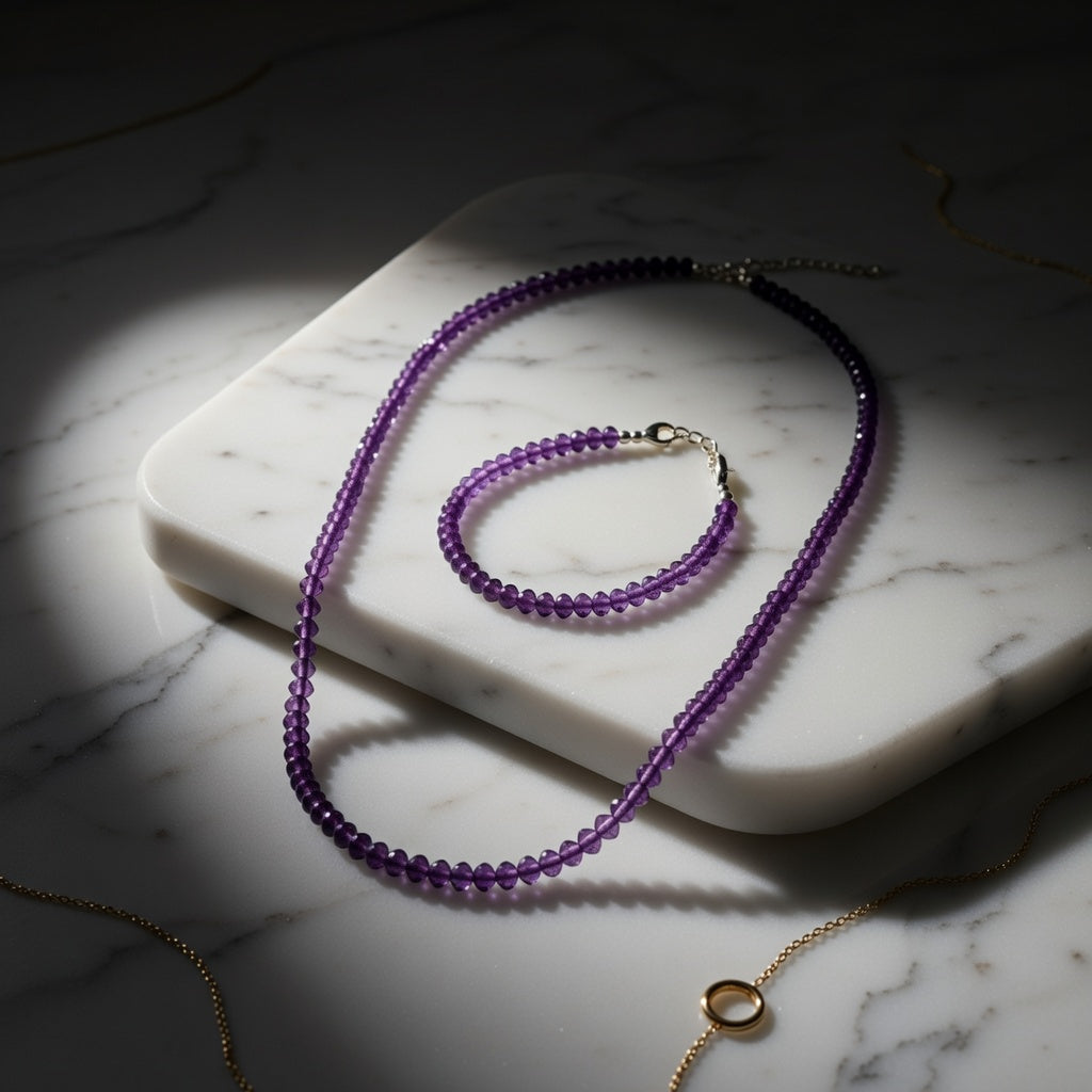 Amethyst Faceted Set | Elegant Sparkle & Calm