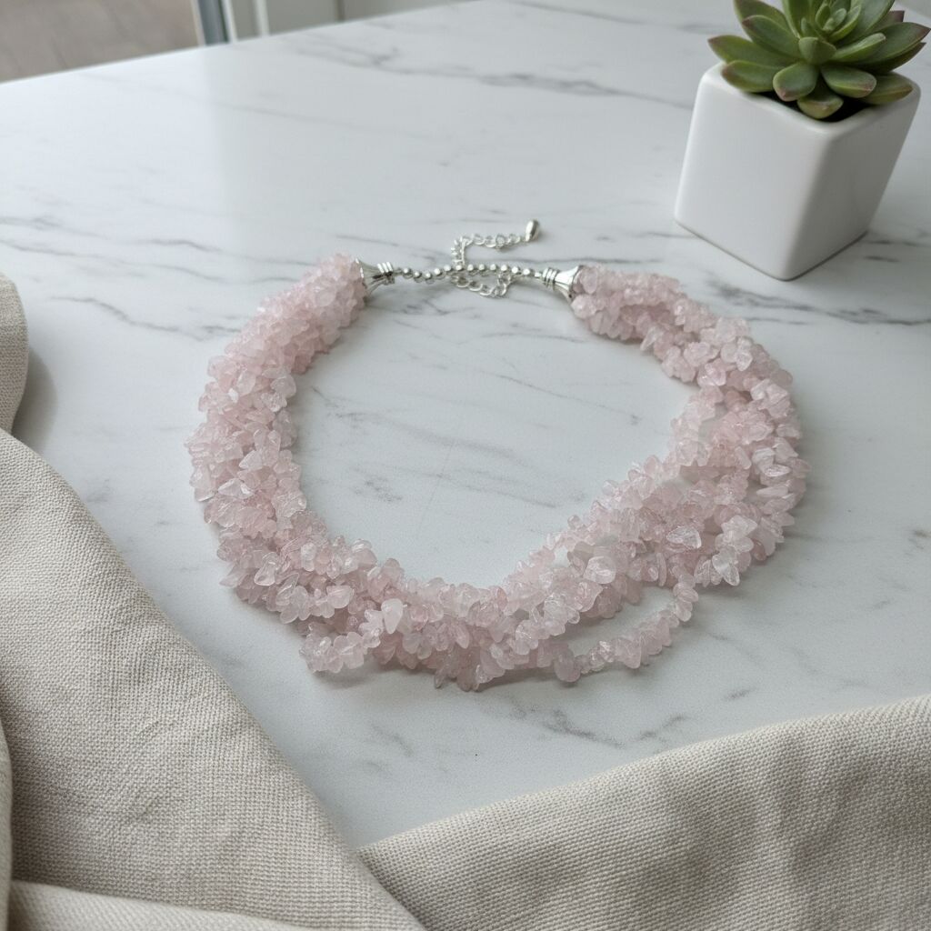 Rose Quartz Necklace | Soft Love & Elegant Style