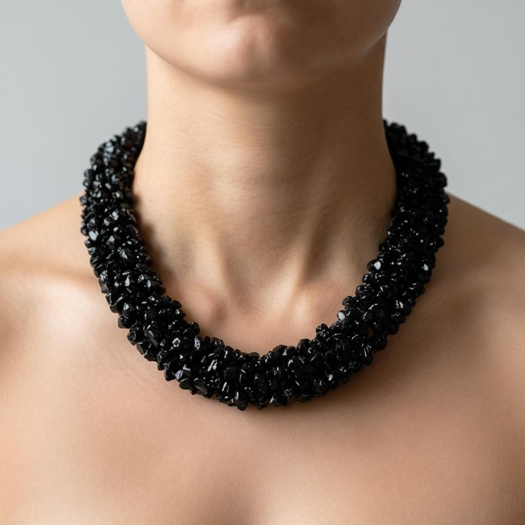 Black Spinel Necklace | Bold Minimal Luxury Style