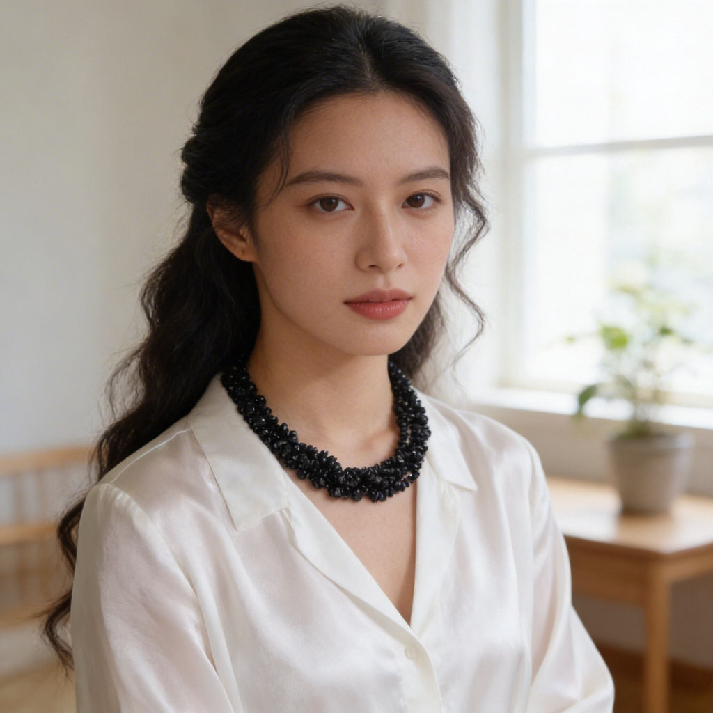 Black Spinel Necklace | Bold Minimal Luxury Style