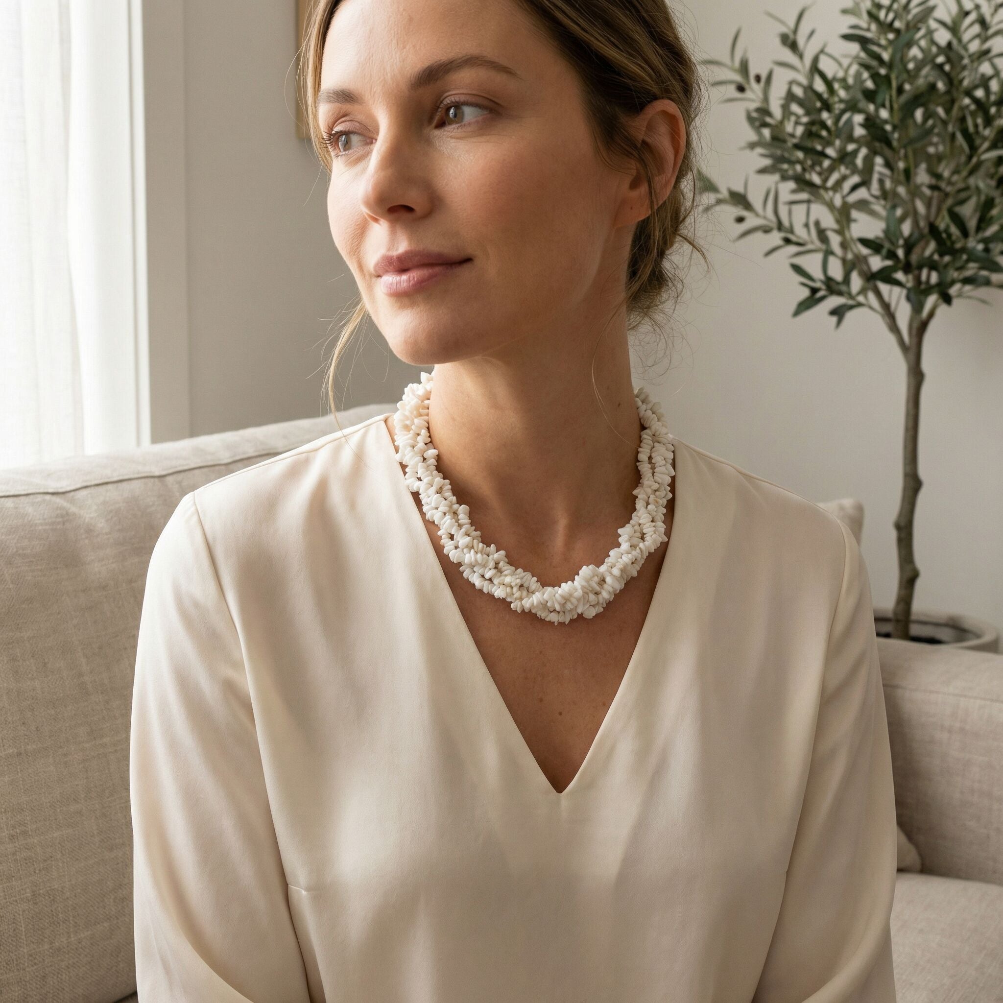White Opal Necklace | Soft Glow & Elegant Style