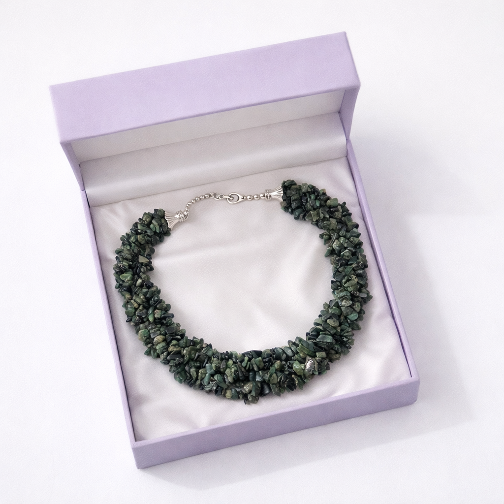 Natural Emerald Tiny Nuggets Necklace