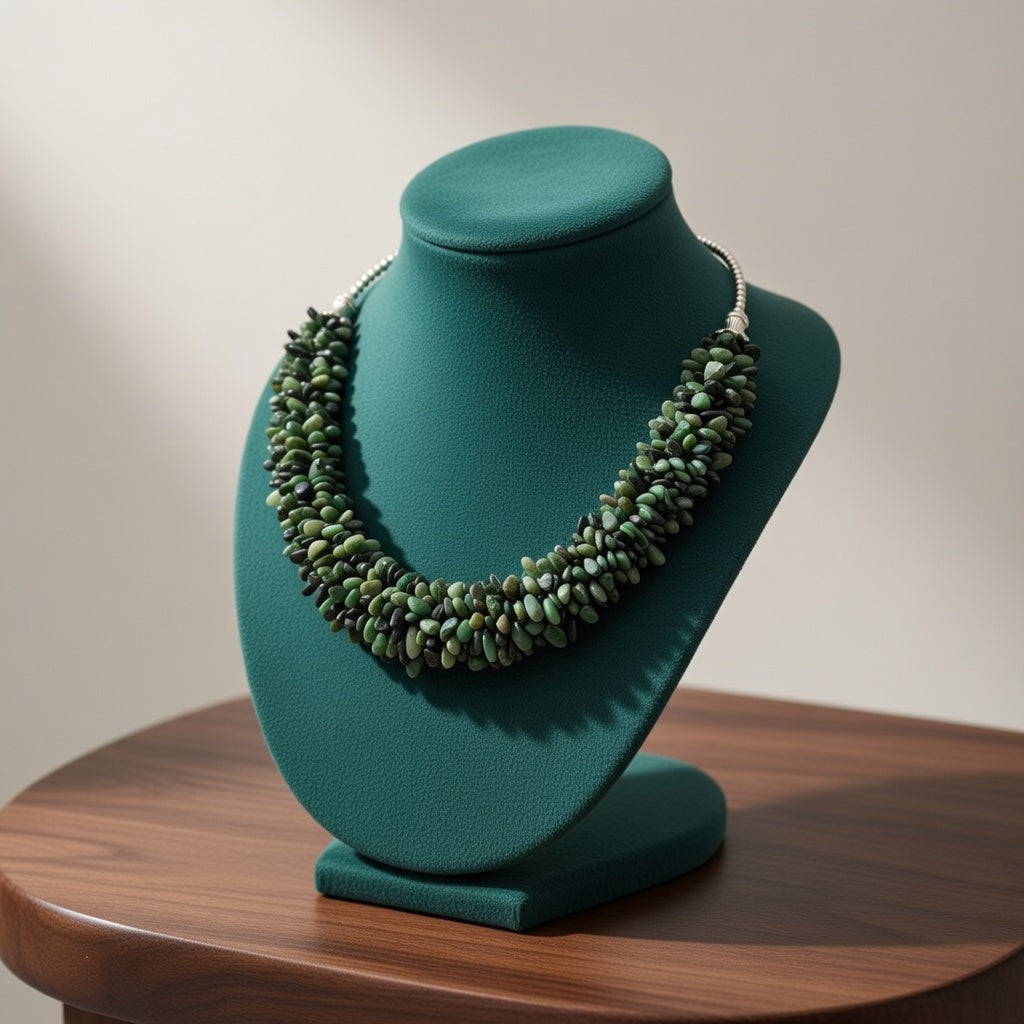 Emerald Nuggets Necklace | Luxury & Growth Energy