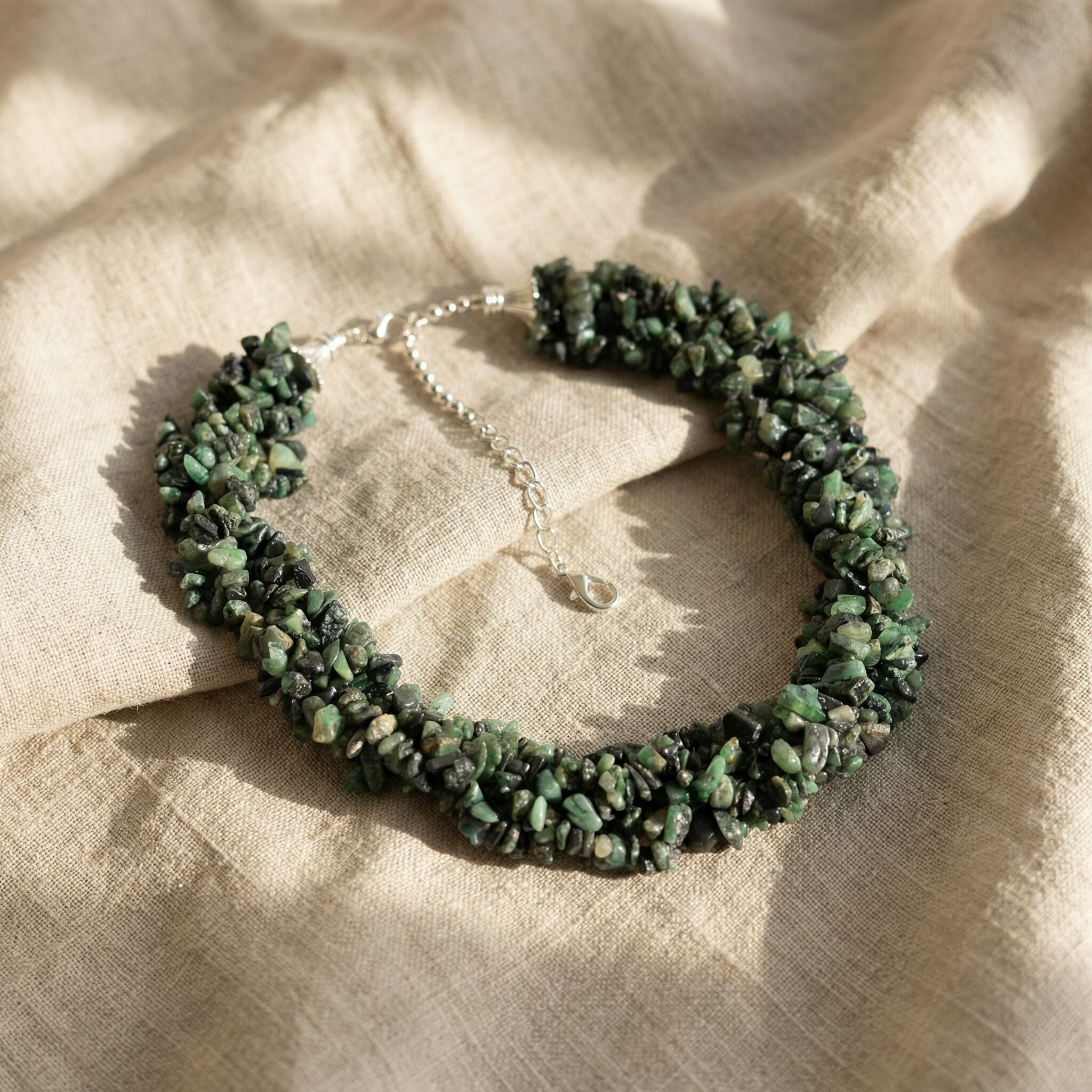 Emerald Nuggets Necklace | Luxury & Growth Energy Main image