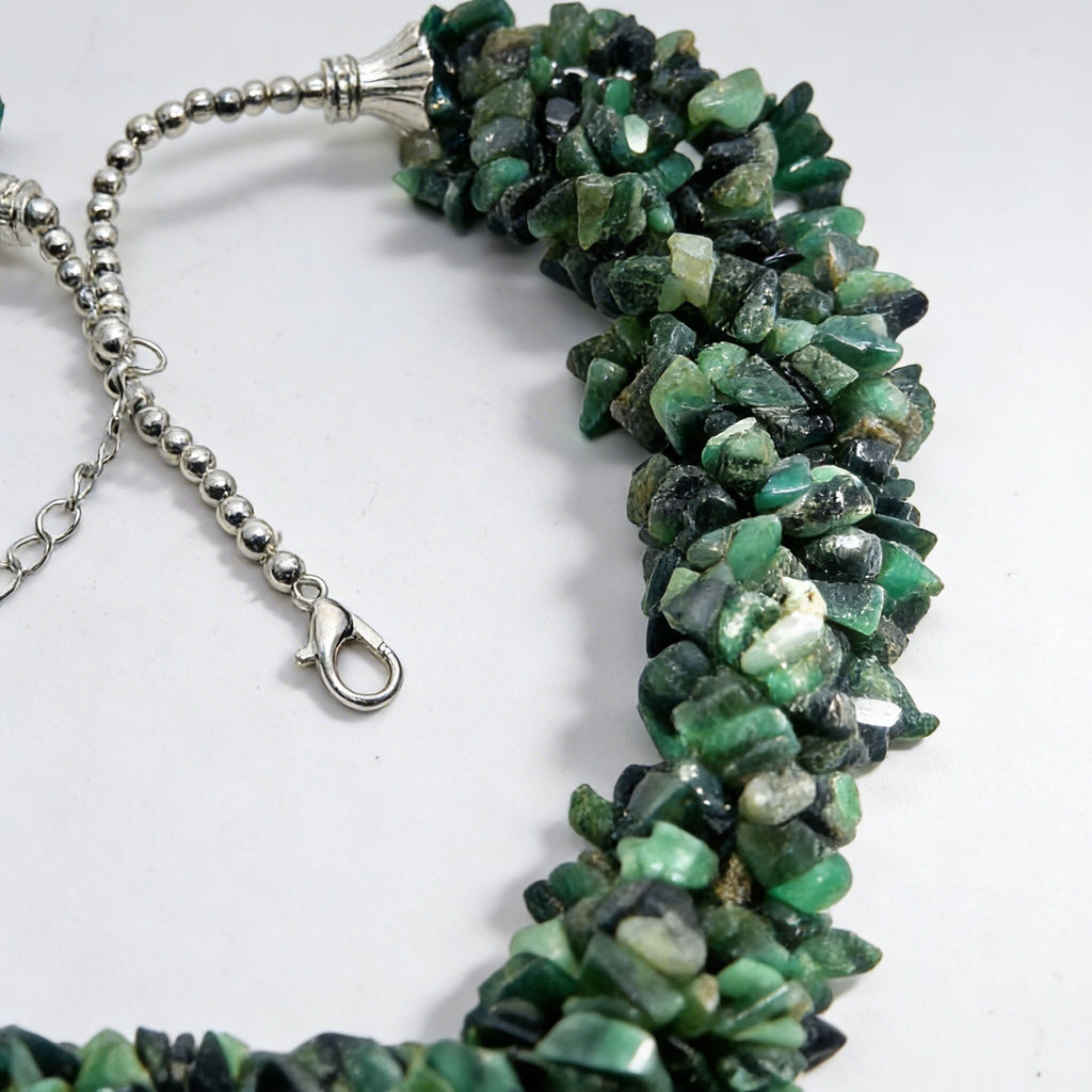 Emerald Nuggets Necklace | Luxury & Growth Energy