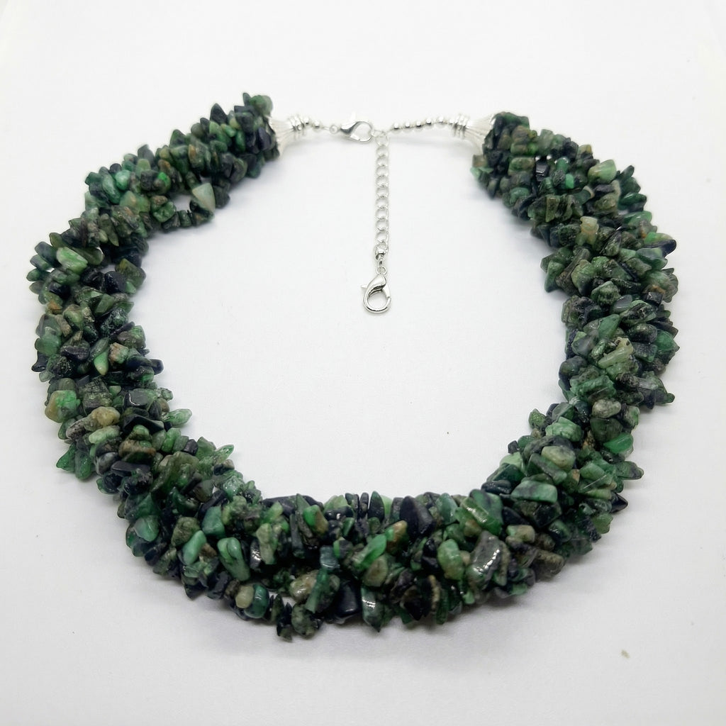 Natural Emerald Tiny Nuggets Necklace