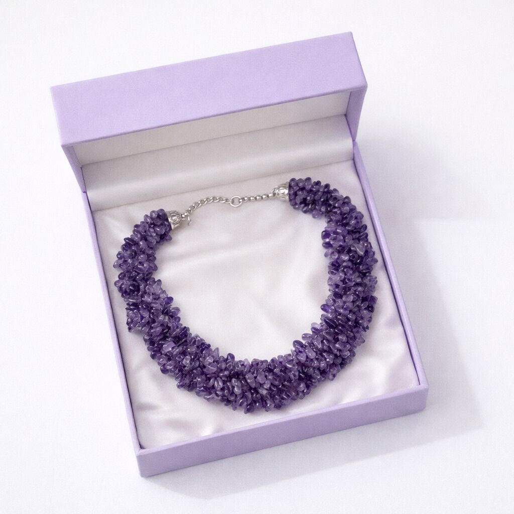 Amethyst Nuggets Necklace | Calm & Elegant Style