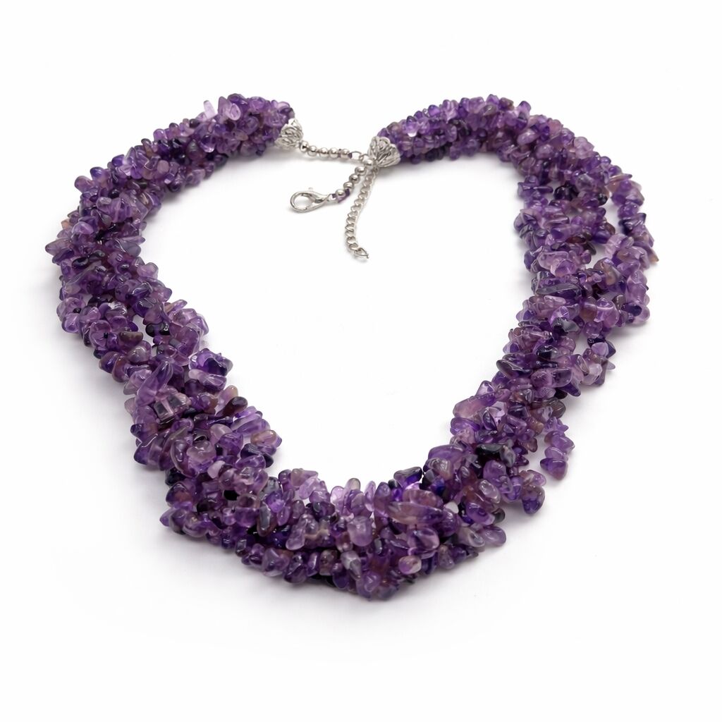Amethyst Nuggets Necklace | Calm & Elegant Style