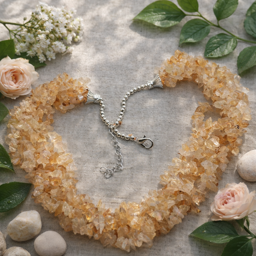 Citrine Tiny Nuggets Necklace