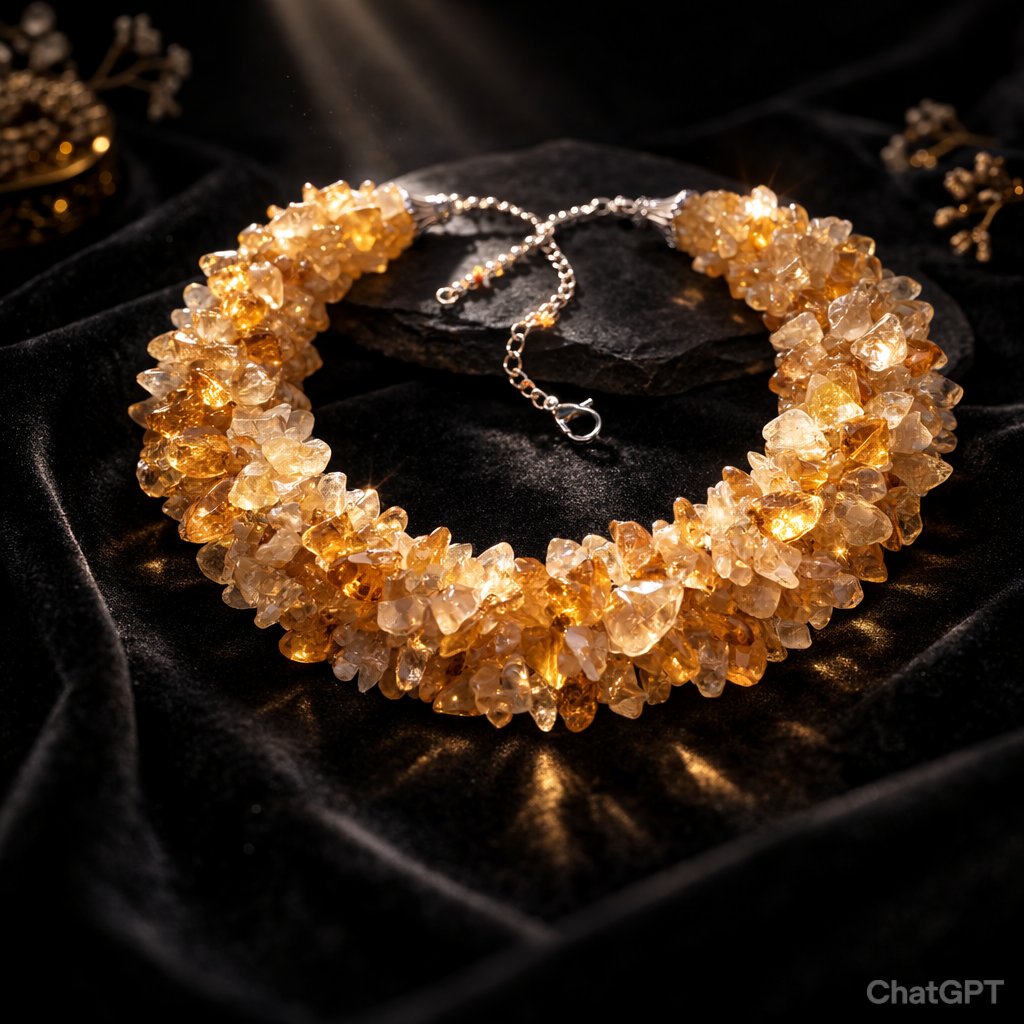 Citrine Tiny Nuggets Necklace